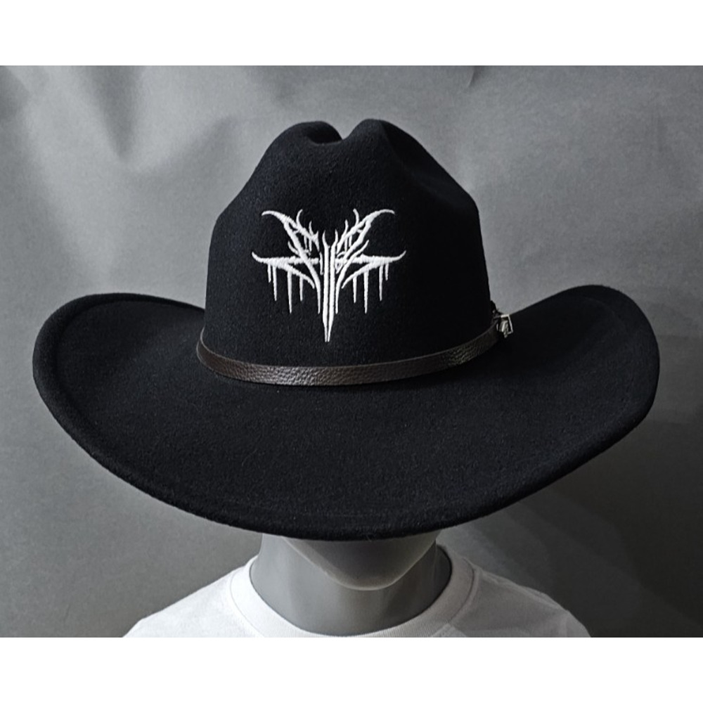 Falling In Reverse Black Cowboy Hat All My Life Release Embroidered Logo Ronnie